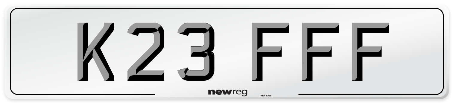 K23 FFF Number Plate from New Reg